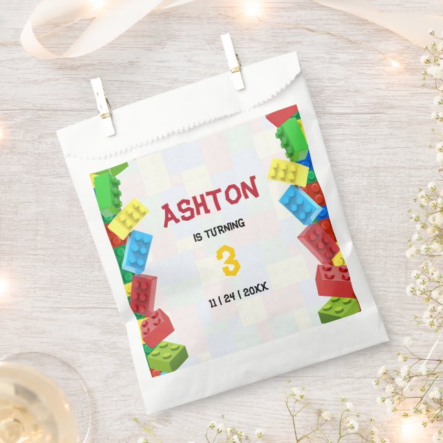 Sachets En Papier Bâtiments Blocs Anniversaire Invitation, Garçons A (Coupé)
