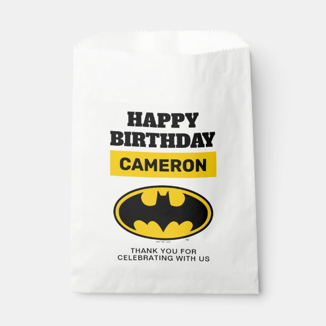 Sachets En Papier Batman | Gotham City Joyeux anniversaire (Devant)