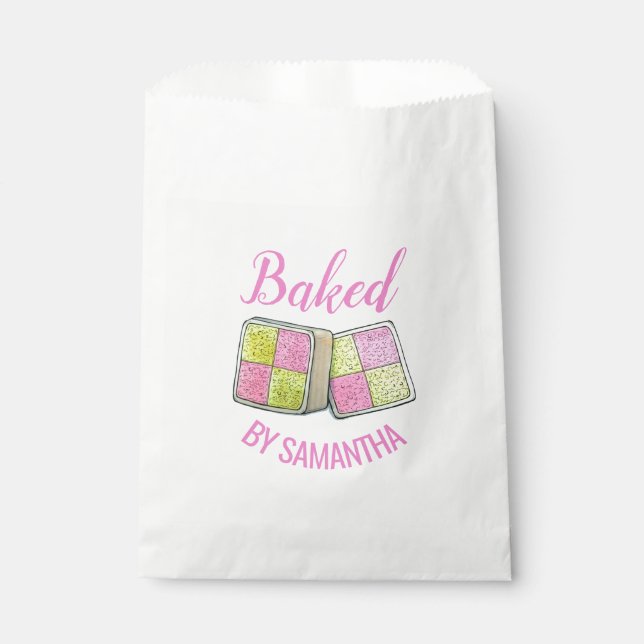 Sachets En Papier Battenberg Marzipan Gâteau Braisé Par (Devant)