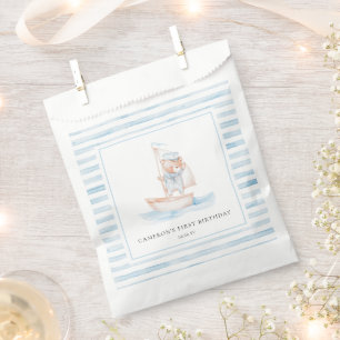 Sachets En Papier Bear marin Bear Bleu Bleu Bande Anniversaire
