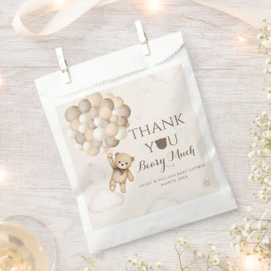 Sachets En Papier Bearly Wait Brown Bear Balloon Baby shower