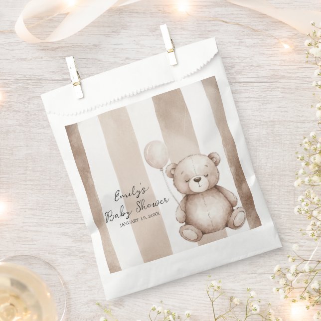 Sachets En Papier Bearly Wait Neutral Teddy Baby Shower (Coupé)