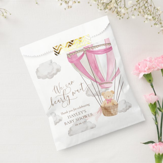 Sachets En Papier Bearly Wait Teddy Bear Baby shower à ballon à air  (Scellé)