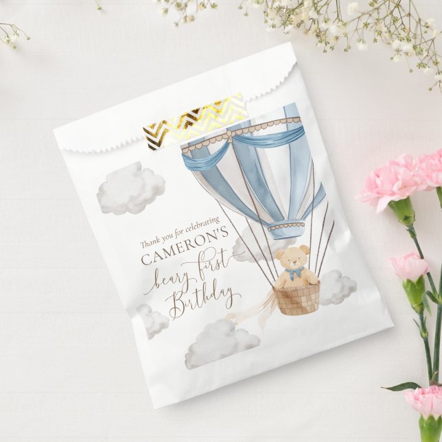Sachets En Papier Beary First Teddy Bear Hot Air Balloon Anniversair (Scellé)