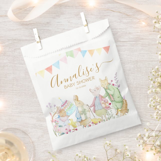 Sachets En Papier Beatrix Peter le lapin Baby shower des bois (Coupé)