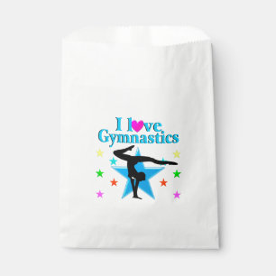 SACHETS EN PAPIER BEAU BLEU J'ADORE GYMNASTICS DESIGN