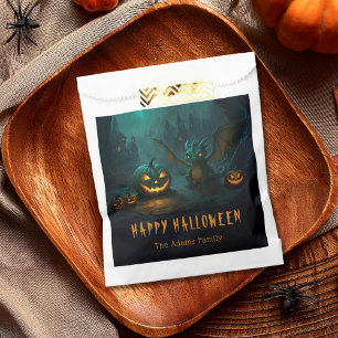 Sachets En Papier Beau Dragon d'Halloween avec Citrouilles effrayant