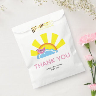 Sachets En Papier Beau oiseau et Baby shower soleil Merci