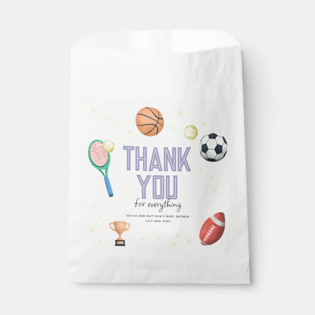 Sachets En Papier Beaux Sports Superstar Baby shower filles (Devant)