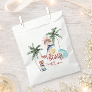 Sachets En Papier Bébé à bord Baby Shower Rétro Été Surf