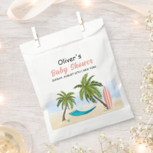 Sachets En Papier Bébé À Bord Du Baby shower De Surf De Plage