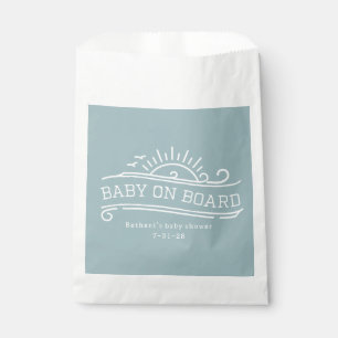 Sachets En Papier Bébé à bord surf Baby shower bleu