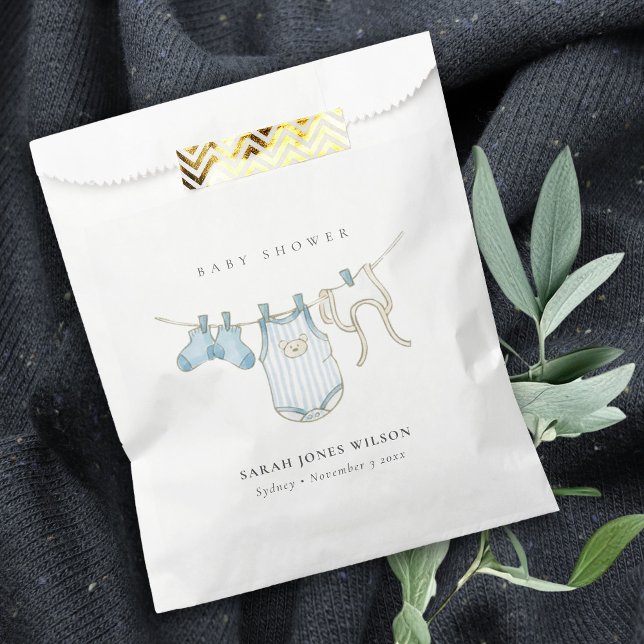 Sachets En Papier Bébé Bleu Bleu Cute Baby shower de linge (Créateur téléchargé)