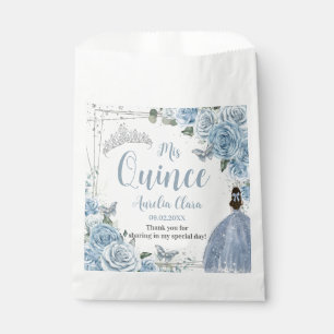 Sachets En Papier Bébé Bleu Floral Princesse Silver Quinceañera 16 1