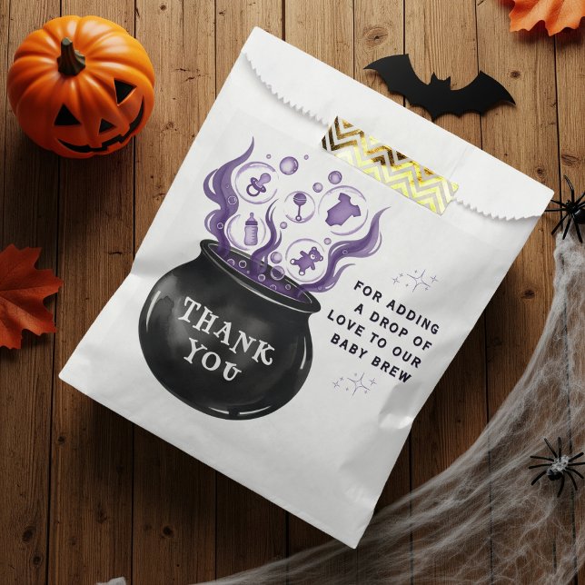 Sachets En Papier Bébé Brew sorcière Cauldron Halloween Baby shower (Baby Brew Witch Cauldron Halloween Baby Shower Favor Bag
)