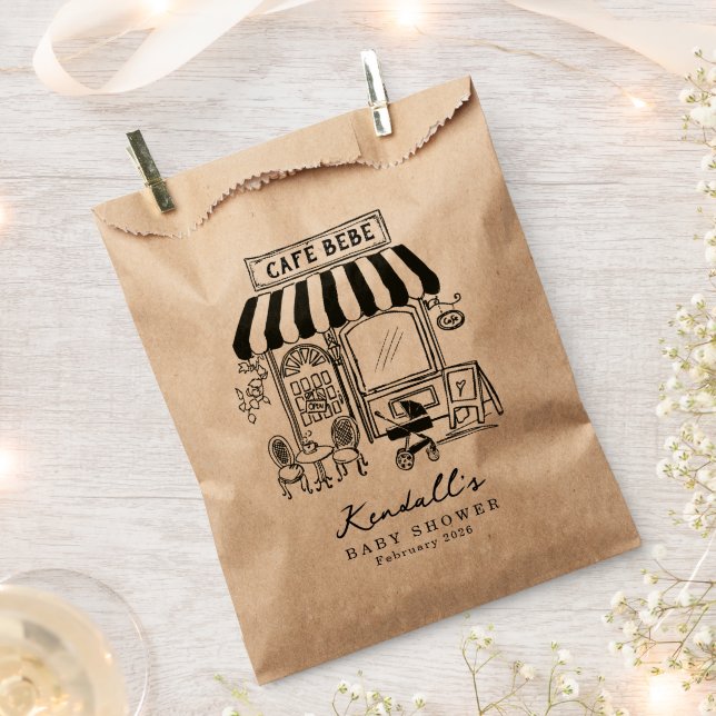 Sachets En Papier Bebe Cafe Home cafe themed Baby shower (Coupé)
