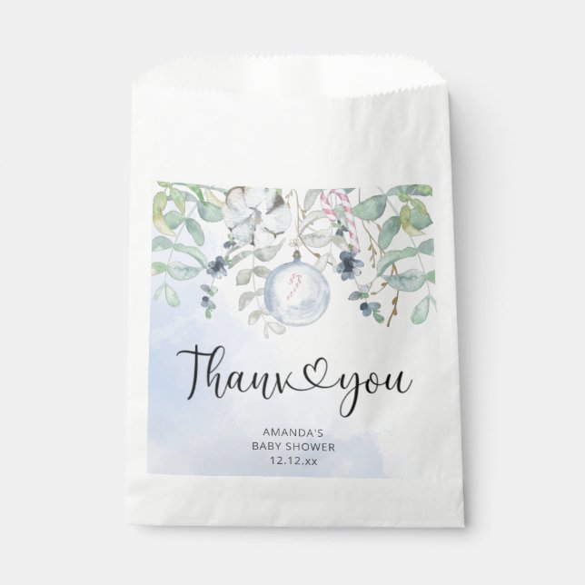 Sachets En Papier Bébé de Noël il fait froid dehors (Devant)