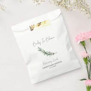 Sachets En Papier Bébé en Baby shower de graines de romarin en fleur