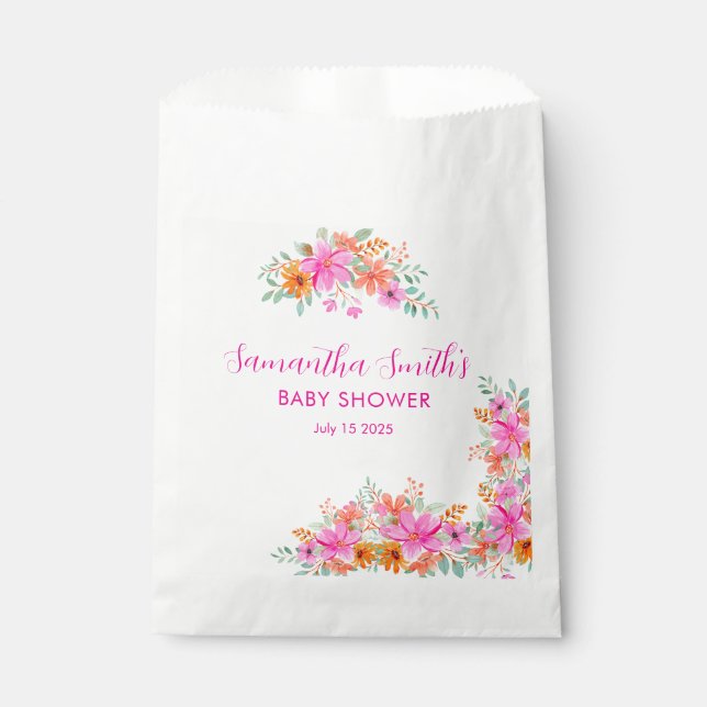 Sachets En Papier Bébé en Fleur douche fleurie d'été (Devant)