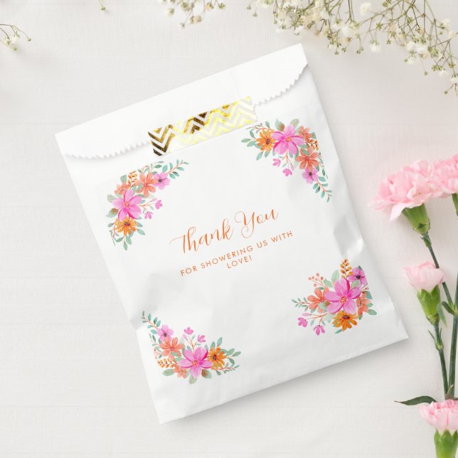 Sachets En Papier Bébé en Fleur douche fleurie d'été (Scellé)