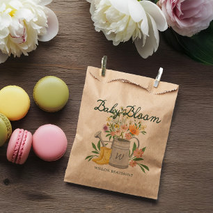Sachets En Papier Bébé en Fleur Jardin Floral Pluie Baby shower Bott