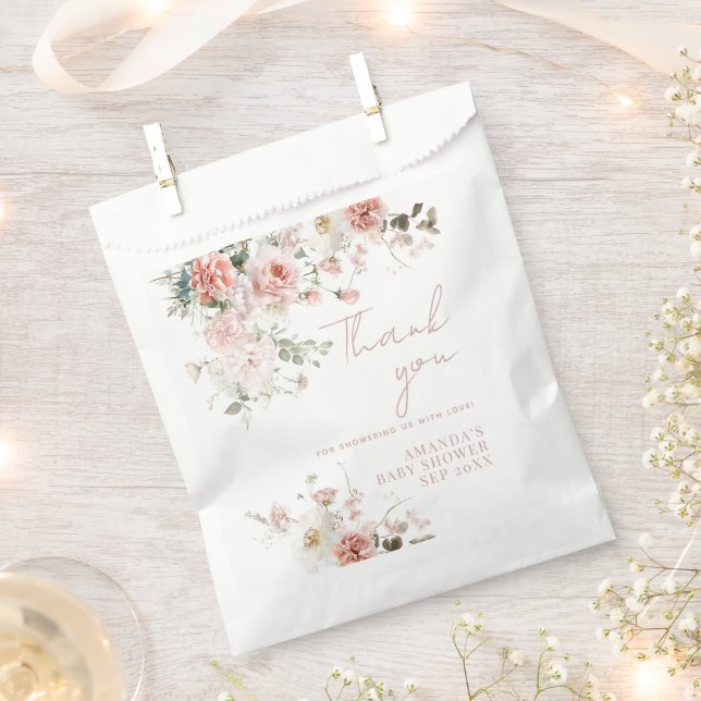 Sachets En Papier Bébé en Fleur Roses roses roses Florales Fille Bab (Coupé)