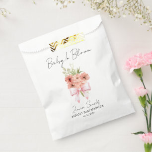 Sachets En Papier Bébé en fleurs Ruban l Graines de Zinnia Shower de