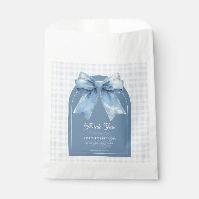 Sachets En Papier Bébé en Jean Bleu Fête de Naissance  (Devant)