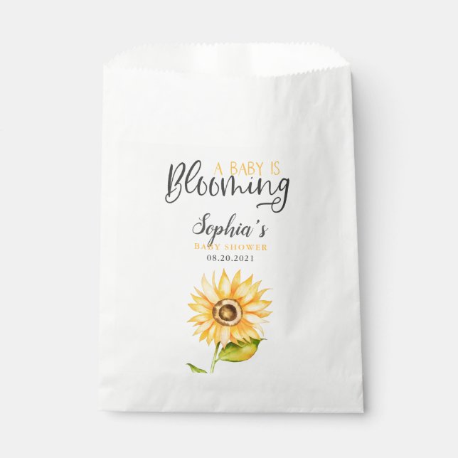 Sachets En Papier Bébé est florissante Sunflower Douche (Devant)