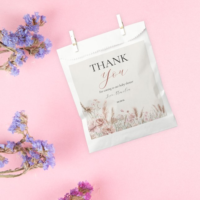 Sachets En Papier Bébé floral souple en Baby shower de fleurs Favori (Créateur téléchargé)