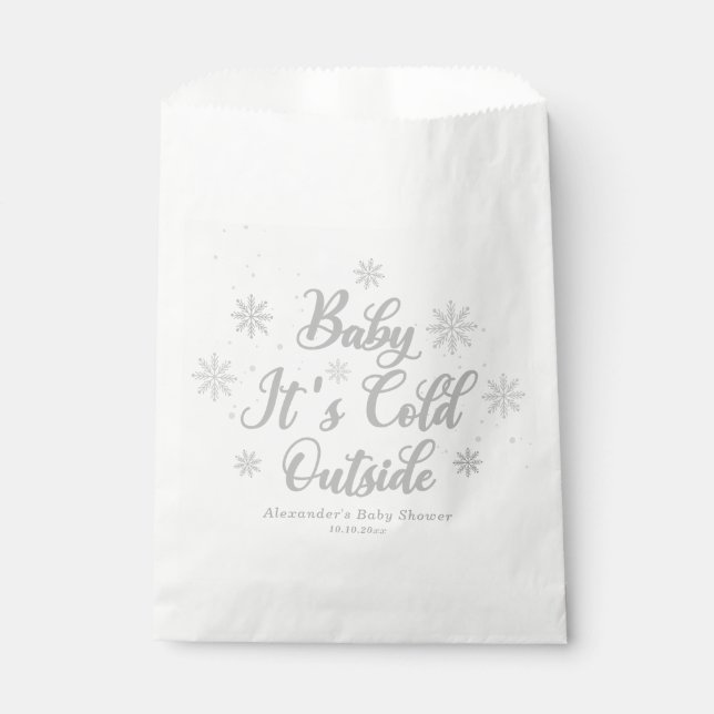 Sachets En Papier Bébé Il fait froid à l'extérieur du Baby shower d' (Devant)