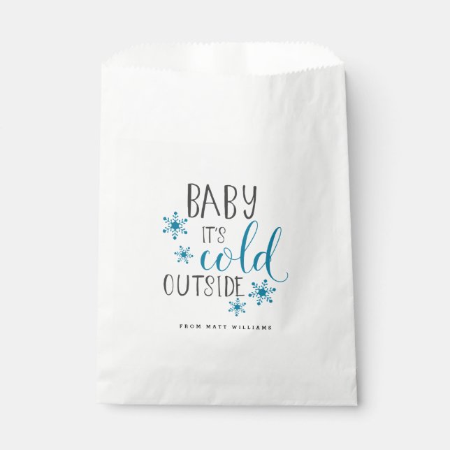 Sachets En Papier Bébé Il fait froid dehors Noël (Devant)