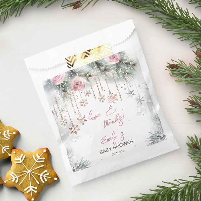 Sachets En Papier Bébé il fait froid en dehors du baby shower d'hive (Baby it's cold outside winter wonderland baby shower favor bag personalized favor bag )