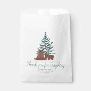 Sachets En Papier Bébé mignon ours Baby shower d'hiver À feuillage p