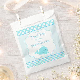Sachets En Papier Bébé mignonne Baleine Bleu Baby shower garçon