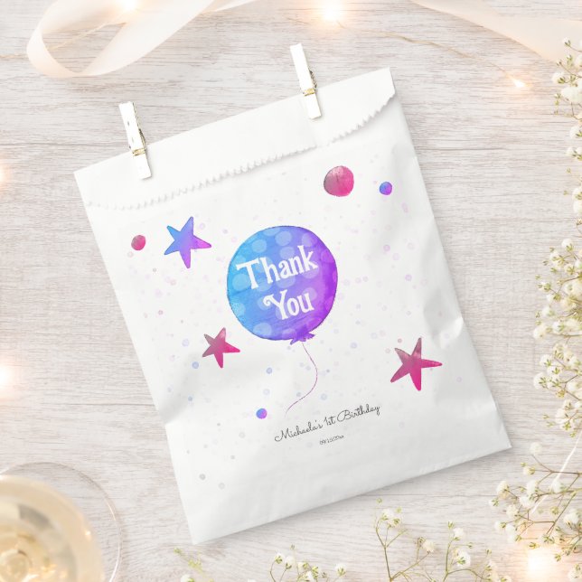 Sachets En Papier Bébé mignonne fille ballon 1er anniversaire (Coupé)