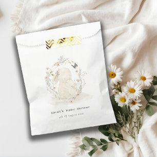Sachets En Papier Bébé mou Mum Lapin Floral Baby shower de couronne
