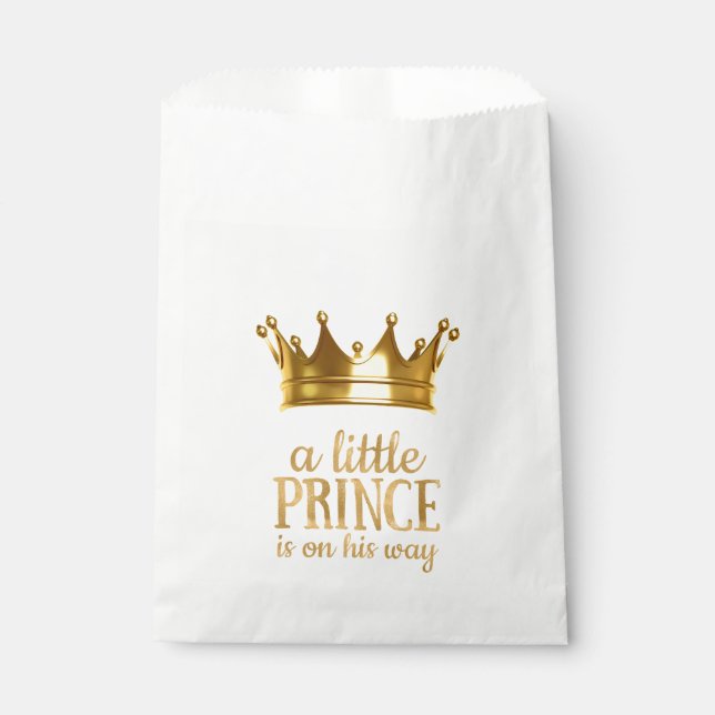 Sachets En Papier Bébé Prince Cadeau de Naissance (Devant)
