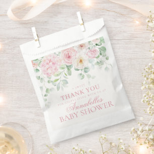 Sachets En Papier Bébé rose floral en fleur Baby shower Dessert