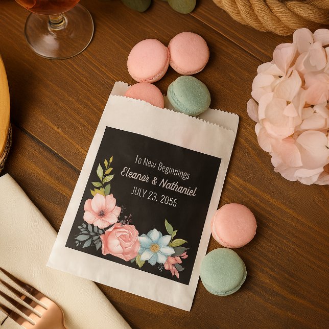 Sachets En Papier Belle aquarelle colorée Mariage floral (Beautiful Colorful Watercolor Floral Wedding Favor Bag
)