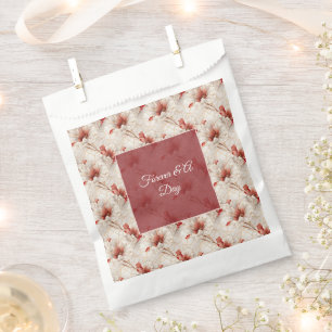Sachets En Papier Belle Fleur Rouge Blanc