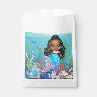 Sachets En Papier Belle sirène noire jouant dans la mer
