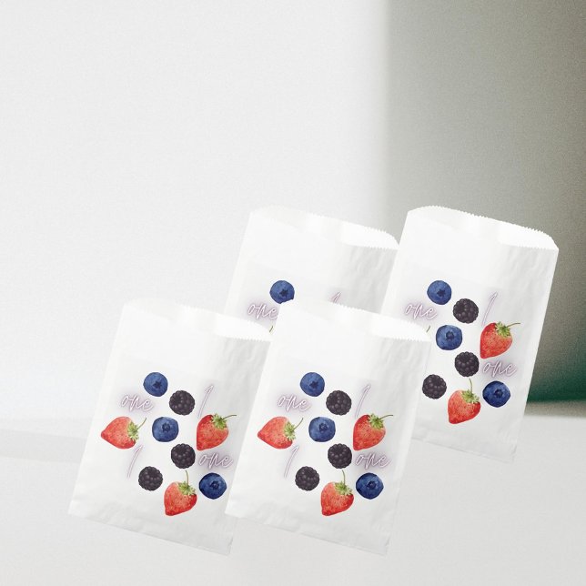 Sachets En Papier Berry First | 1er anniversaire | Berry mixte | MOT (Créateur téléchargé)