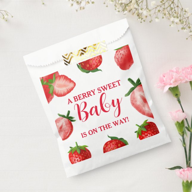 Sachets En Papier Berry fraise Baby shower sucré (Scellé)