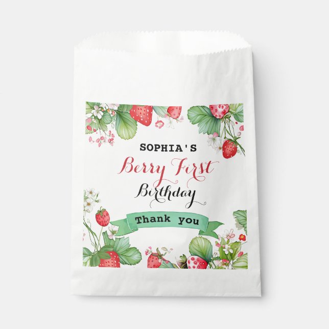 Sachets En Papier Berry Lovely Premier anniversaire (Devant)