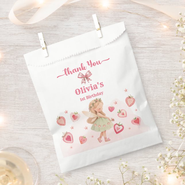Sachets En Papier Berry Magical Fairy Girl Anniversaire Fraise (Coupé)
