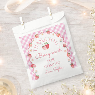 Sachets En Papier Berry Merci fraise beaucoup Carte de remerciements