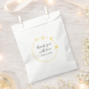 Sachets En Papier Beurre Jaune simple coeur Mariage de couronne