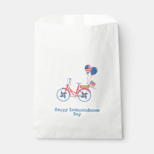 Sachets En Papier Bicyclette blanc et bleu 4 juillet blanc rouge