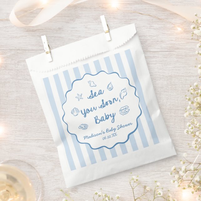 Sachets En Papier Bientôt à la mer Bébé Shower Côtier (Coupé)